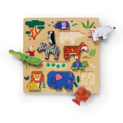 Crocodile Creek 123 Zoo 10-Piece Wood Puzzle For Kids