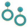 Talulah Aqua Seed Bead Drop Earrings 2 Talulah Aqua Seed Bead Drop Earrings -Hallmark Shop Aqua Beaded Drop Earrings 24336EAQ 01