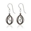 Silver Forest Black And Silver-Tone Metal Spiral Teardrop Earrings