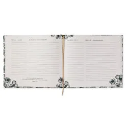 Hallmark In Loving Memory Floral Funeral Guest Book -Hallmark Shop Black and White Floral Guest Book for Funeral 1BMK1609 04