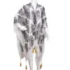 Amanda Blu Black/White Floral Print Women's Ruana Wrap