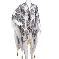Amanda Blu Black/White Floral Print Women's Ruana Wrap