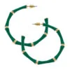 Celeste Green Enamel Bamboo Hoop Earrings