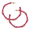 Celeste Pink Enamel Bamboo Hoop Earrings 1 Celeste Pink Enamel Bamboo Hoop Earrings -Hallmark Shop Celeste Enamel Bamboo Pink Hoop Earrings 23453EPK 01