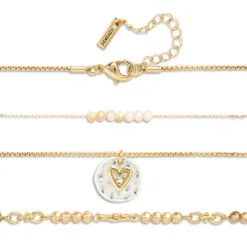 Demdaco Champagne Your Journey Layered Love Necklace, 24" -Hallmark Shop Champagne Bead Layered Necklace 1004670136 02