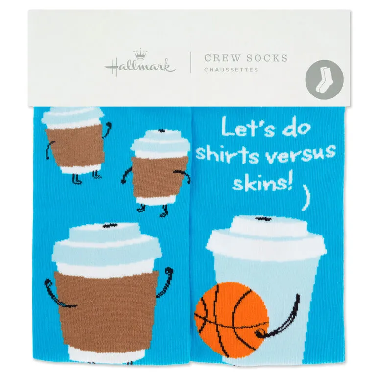 Hallmark Coffee Cups Playing Basketball Funny Crew Socks 4 Hallmark Coffee Cups Playing Basketball Funny Crew Socks - Image 2