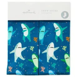 Hallmark Dancing Sharks Fun Crew Socks -Hallmark Shop Dancing Sharks Novelty Crew Socks 1SOX2069 02