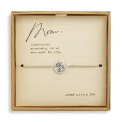 Demdaco Floral Charm Dear You Mom Bracelet 7 Demdaco Floral Charm Dear You Mom Bracelet -Hallmark Shop Floral Design Silver Charm Bracelet 1008060002 03