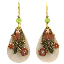 Floral Swag Layered Metal Drop Earrings