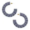 Reese Gingham Hoop Earrings, Navy Blue & White 2 Reese Gingham Hoop Earrings, Navy Blue & White -Hallmark Shop Gingham Hoop Earrings Navy Blue White 22713ENV 01