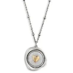 Heart Charm Dear You My Love Necklace, 17.5"