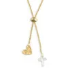Heart And Cross Charms Giving Necklace, 35" -Hallmark Shop Gold Heart and Silver Cross Charms Layered Necklace 1004440103 01