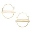 Gold Saturn Hoop Earrings