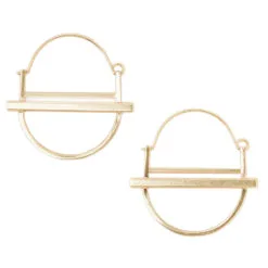 Gold Saturn Hoop Earrings