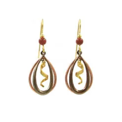Silver Forest Gold-Tone Mixed Metal Spiral Teardrop Earrings