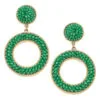 Talulah Green Seed Bead Drop Earrings -Hallmark Shop Green Beaded Drop Earrings 24336EGN 01