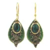 Green Stone And Filigree Layered Metal Drop Earrings 1 Green Stone And Filigree Layered Metal Drop Earrings -Hallmark Shop Green Stone and Filigree Layered Metal Drop Earrings NE0936 01
