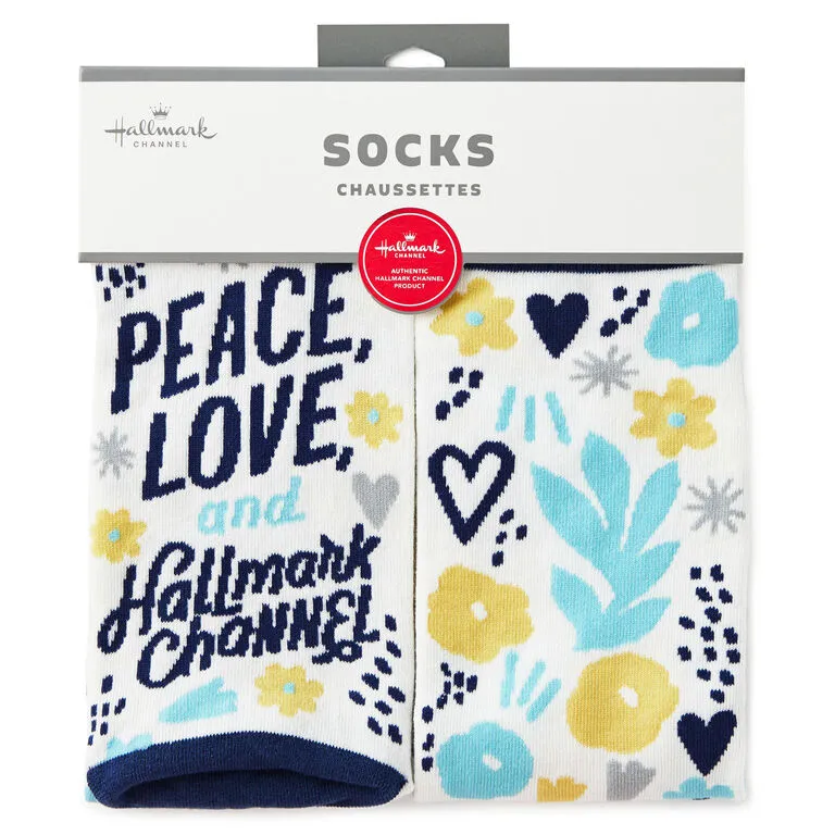 Hallmark Channel Peace & Love Novelty Crew Socks 4 Hallmark Channel Peace & Love Novelty Crew Socks - Image 2