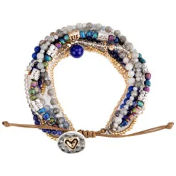 Indigo Beaded Love Bracelet