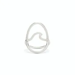 Pura Vida Statement Wave Silver Ring, Size 6
