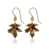 Silver Forest Gold-Tone Leaf And Beads Metal Drop Earrings -Hallmark Shop Leaf and Autumn Beads Metal Drop Earrings NE1832B 01
