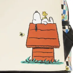 Loungefly Peanuts Snoopy And Woodstock Checkered Mini Backpack -Hallmark Shop Loungefly Peanuts Snoopy Checkered Mini Backpack PNBK0025 04