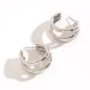 Howard's Jewelry Medium Triple Tube Silver Hoop Earrings -Hallmark Shop Medium Triple Tube Silver Hoop Earrings 10522 01