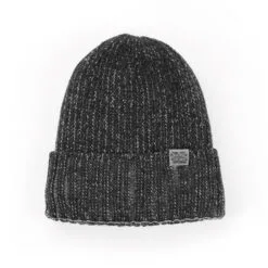 Britt’s Knits Black Ribbed Knit Men's Beanie Hat