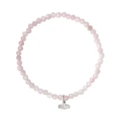 Mini Faceted Rose Quartz Beaded Stacking Bracelet