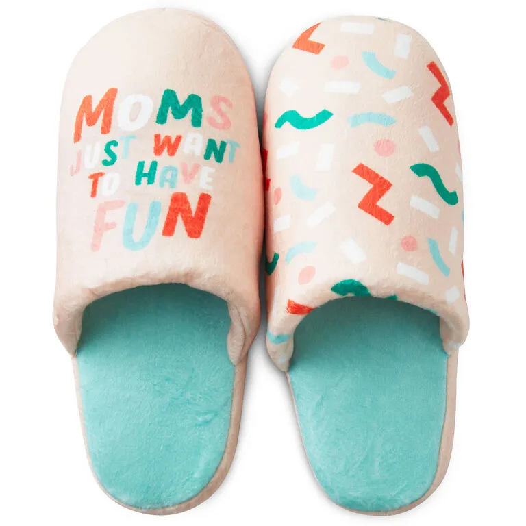 Hallmark Moms Just Want To Have Fun Slippers With Sound, Small/Medium 3 Hallmark Moms Just Want To Have Fun Slippers With Sound, Small/Medium