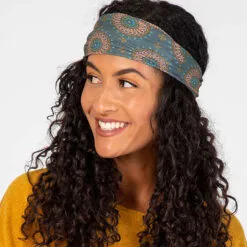 Natural Life Teal/Gold Medallion Boho Bandeau -Hallmark Shop Natural Life Blue and Gold Medallion Boho Bandeau BBW217 03