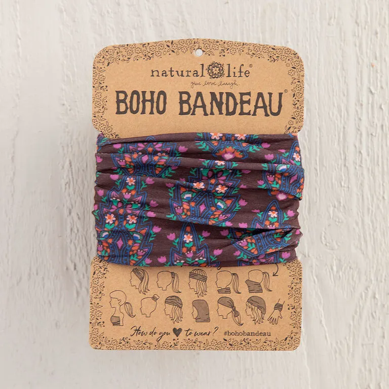 Natural Life Dark Mauve Trellis Boho Bandeau 3 Natural Life Dark Mauve Trellis Boho Bandeau