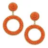 Talulah Orange Seed Bead Drop Earrings 1 Talulah Orange Seed Bead Drop Earrings -Hallmark Shop Orange Beaded Drop Earrings 24336EOR 01