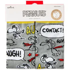 Hallmark Peanuts® Flying Ace Snoopy Crew Socks -Hallmark Shop Peanuts Gray and Yellow Snoopy Flying Ace Socks 1PAJ3526 02