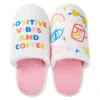 Hallmark Positive Vibes And Coffee Slippers With Sound, Small/Medium 2 Hallmark Positive Vibes And Coffee Slippers With Sound, Small/Medium -Hallmark Shop Positive Vibes and Coffee Slippers With Sound 1SLP1012 01