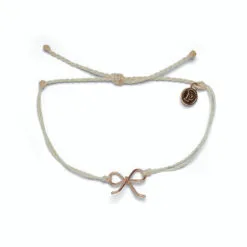 Pura Vida Ivory And Rose Gold Bow Charm Bracelet