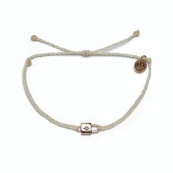 Pura Vida Ivory And Rose Gold Lock Charm Bracelet