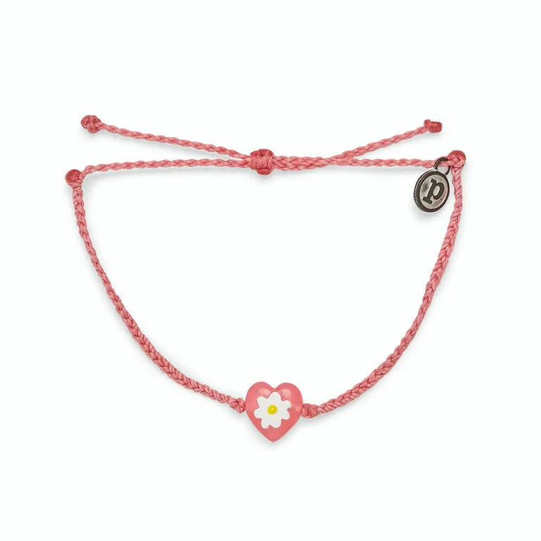 Pura Vida Pink Daisy Heart Charm Bracelet 3 Pura Vida Pink Daisy Heart Charm Bracelet