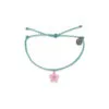 Pura Vida Solstice Pink Flower Charm On Seafoam Bracelet 1 Pura Vida Solstice Pink Flower Charm On Seafoam Bracelet -Hallmark Shop Pura Vida Pink Flower Charm Teal Bracelet 36246SEAF 01