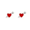 Pura Vida Lovestruck Silver Stud Earrings -Hallmark Shop Pura Vida Red Heart and Arrow Silver Earrings 37641SILV 01