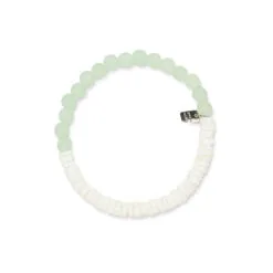 Pura Vida Puka Shell And Frosted Bead Stretch Bracelet