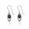 Silver Forest Purple Stone And Silver-Tone Teardrop Metal Earrings -Hallmark Shop Purple Stone and Teardrop Metal Earrings NE1838B 01