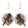 Red Cardinals Layered Metal Drop Earrings -Hallmark Shop Red Cardinals Layered Metal Drop Earrings E9672A 01