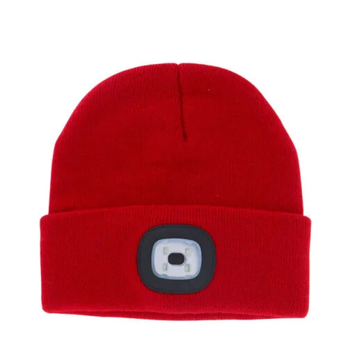 Red Night Scope Rechargeable LED Beanie Hat -Hallmark Shop Red Knit Night Scope Rechargeable LED Beanie Hat NGTSRED 01