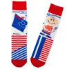 Hallmark Peanuts® Charlie Brown With Kite Novelty Crew Socks 2 Hallmark Peanuts® Charlie Brown With Kite Novelty Crew Socks -Hallmark Shop RedWhiteBlue Charlie Brown With Kite Socks 1PAJ3536 01