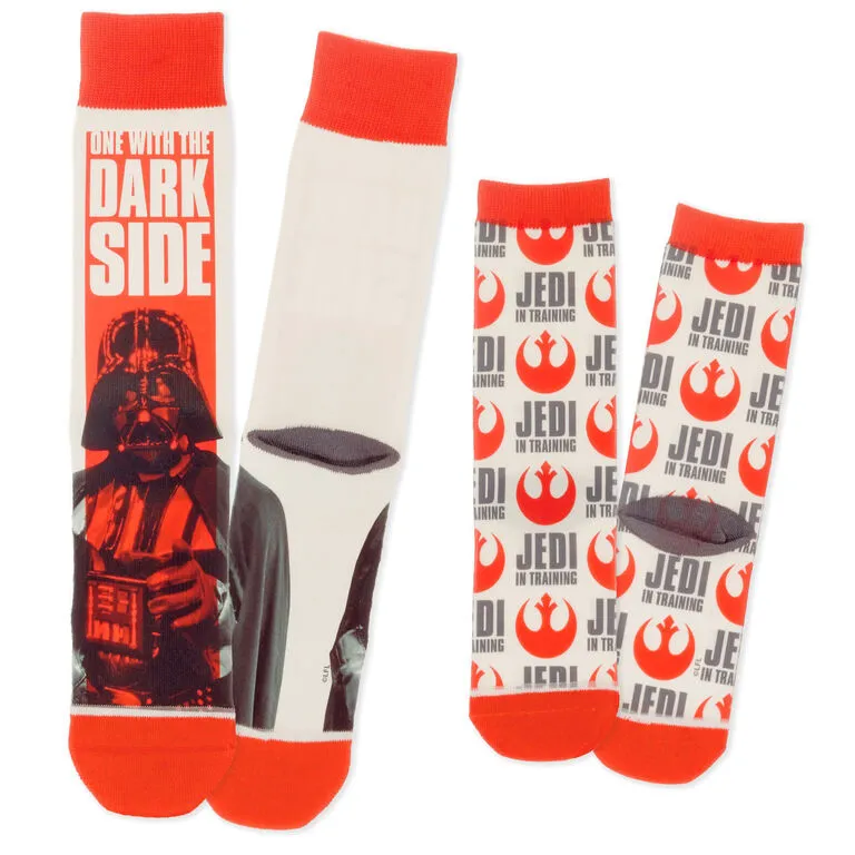 Hallmark Star Wars™ Darth Vader™ And Jedi In Training Adult And Child Novelty Crew Socks, Set Of 2 3 Hallmark Star Wars™ Darth Vader™ And Jedi In Training Adult And Child Novelty Crew Socks, Set Of 2