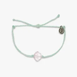 Pura Vida Shell Charm Seafoam Bitty Braid Bracelet