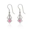 Silver Forest Silver-Tone Cascading Diamonds With Flower Dangle Earrings -Hallmark Shop Silver Cascading Diamonds With Flower Earrings NE1610C 01