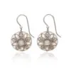 Silver Forest Silver-Tone Filigree Flower Layered Metal Drop Earrings -Hallmark Shop Silver Disc and Filigree Layered Metal Earrings NE1690B 01