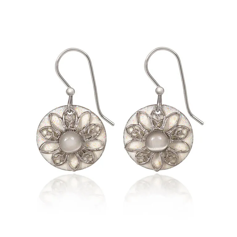 Silver Forest Silver-Tone Filigree Flower Layered Metal Drop Earrings 3 Silver Forest Silver-Tone Filigree Flower Layered Metal Drop Earrings